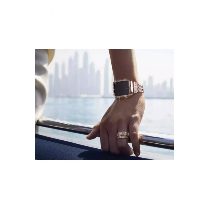 Apple Watch Uyumlu Diamond Taşlı Koruma Çerçevesi