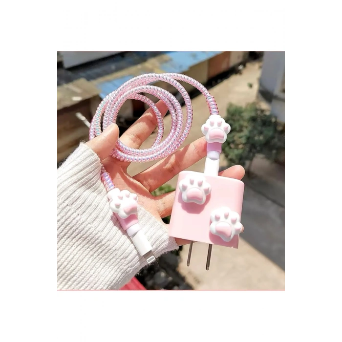 Apple Watch Uyumlu Pati Desenli Kablo Koruyucu Set