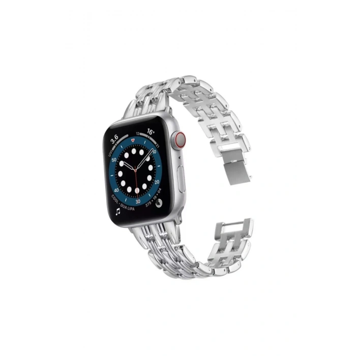 Apple Watch Uyumlu Simetro Metal Loop Kordon