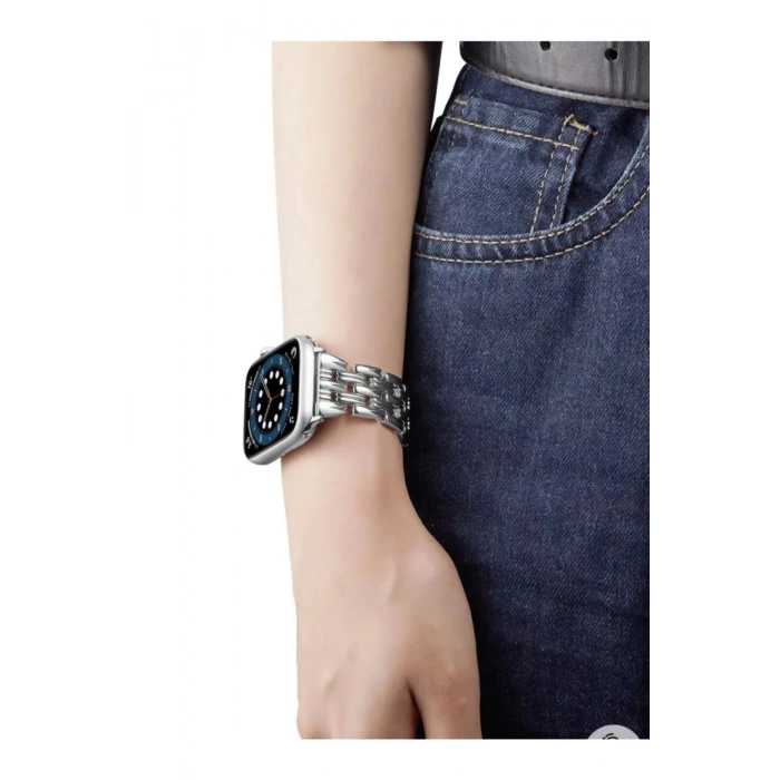 Apple Watch Uyumlu Simetro Metal Loop Kordon
