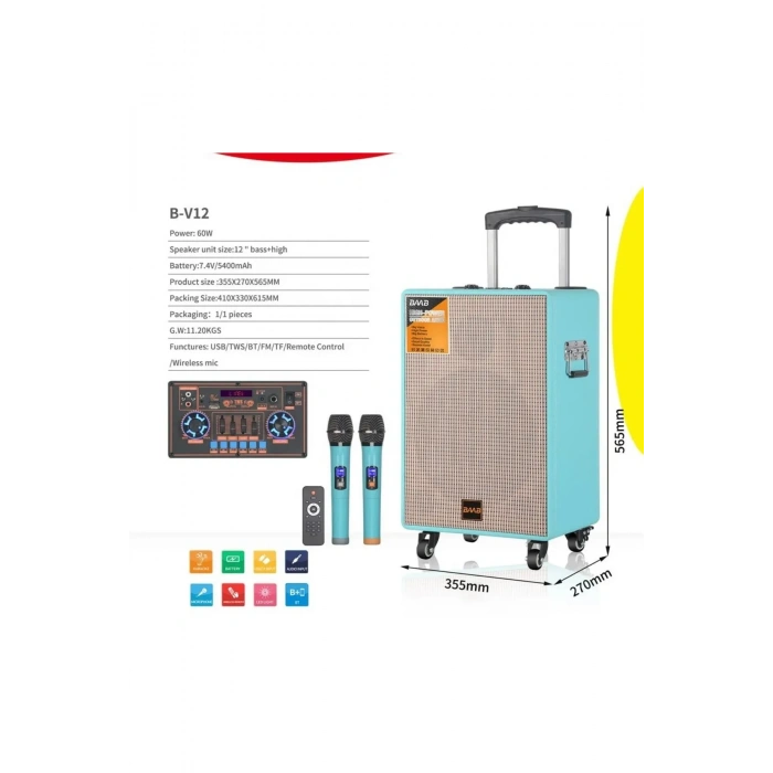 B-V12 Taşınabilir Bluetooth Hoparlör