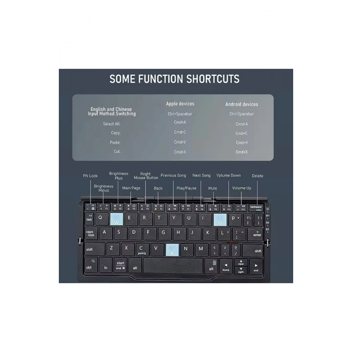 Bow Katlanabilir Bluetooth Telefon Klavyesi