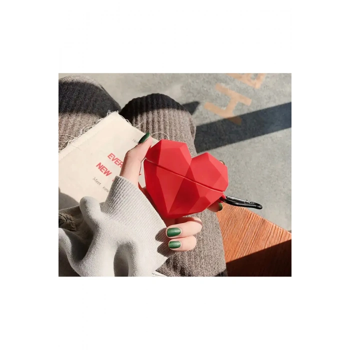 Kalp Tasarımlı Silikon Airpods Kılıf 1 ve 2 Nesil Uyumlu