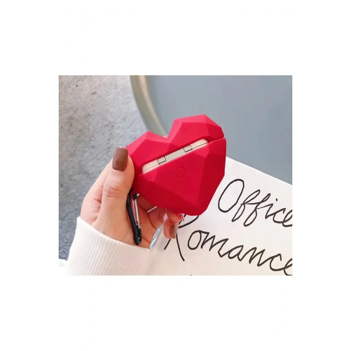 Kalp Tasarımlı Silikon Airpods Kılıf 1 ve 2 Nesil Uyumlu