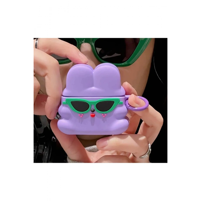 Sevimli Tavşan Desenli Airpods Kılıfı Pro Nesil Uyumlu