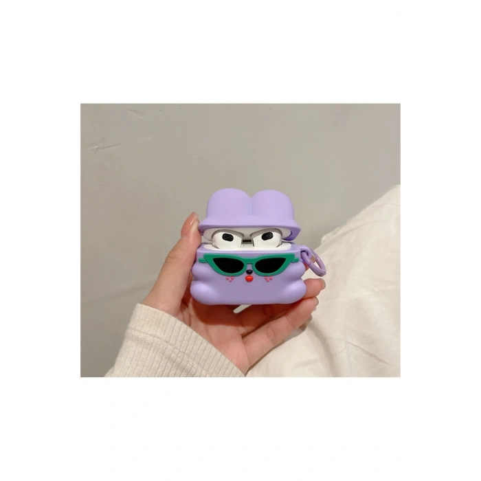 Sevimli Tavşan Desenli Airpods Kılıfı Pro Nesil Uyumlu