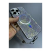 Apple Iphone Uyumlu Magsafe Özellikli Lüks Taşlı Glamour Set Kapak