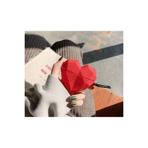 Kalp Tasarımlı Silikon Airpods Kılıf 1 ve 2 Nesil Uyumlu