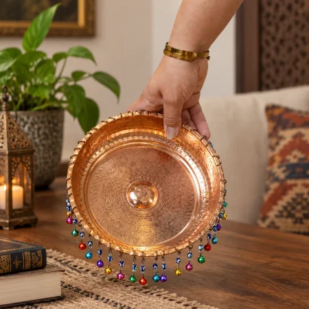 Bakır Hamam Tası - Bronz Boncuklu