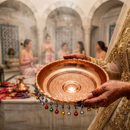 Bakır Hamam Tası - Bronz Tuğralı