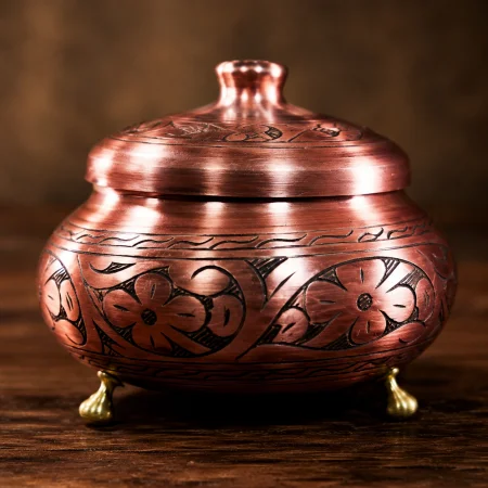 Bronz Bakır Şekerlik İşlemeli