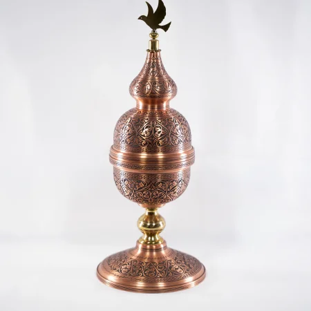 Bakır Şekerlik İşlemeli 35 cm