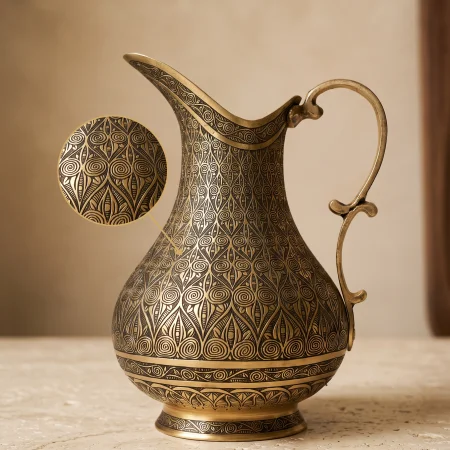 Sarı Bakır Sürahi Model 7