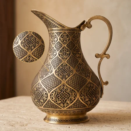 Sarı Bakır Sürahi Model 8