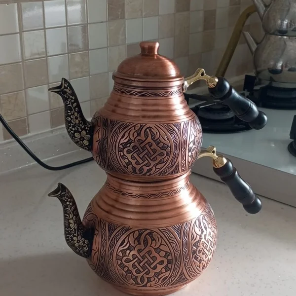Çaydanlık İşlemeli Model 1 Kırmızı