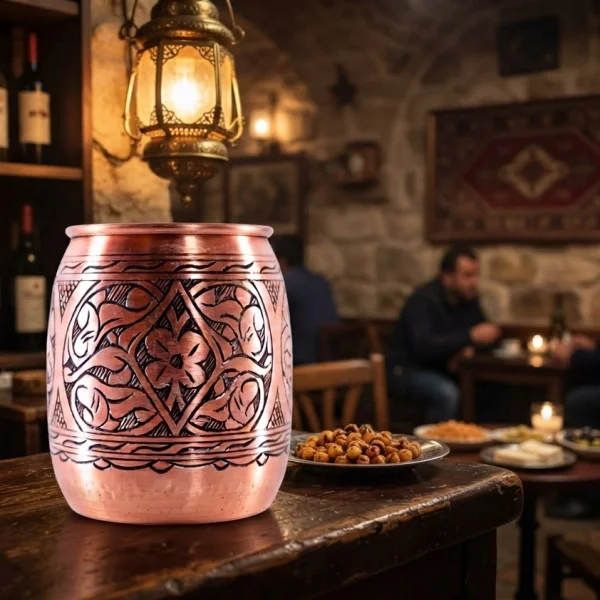Bakır Bardak 550 Ml Kırmızı