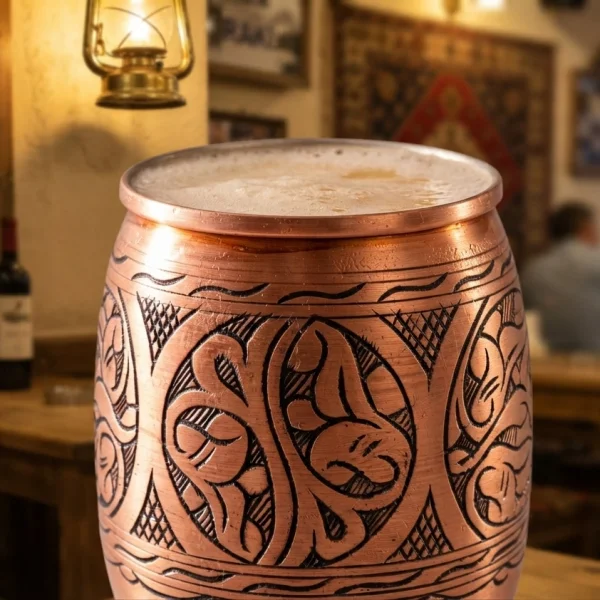Bakır Bardak 550 Ml Kırmızı