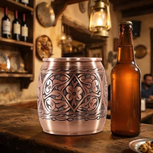 Bakır Bardak 550 Ml Kırmızı