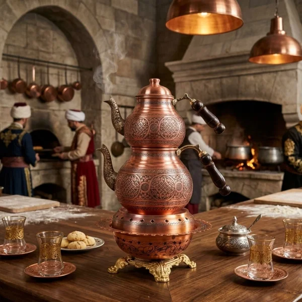 Bakır Çaydanlık Model 16 Kırmızı