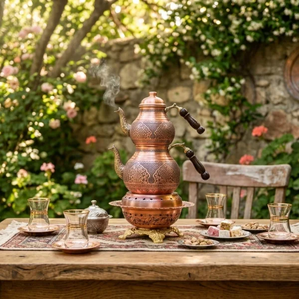 Bakır Çaydanlık Model 17 Kırmızı