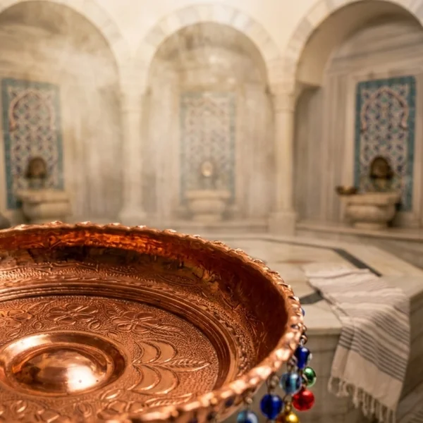 Bakır Hamam Tası - Bronz Tuğralı