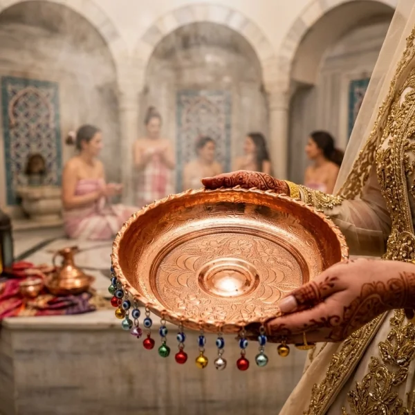 Bakır Hamam Tası - Bronz Tuğralı