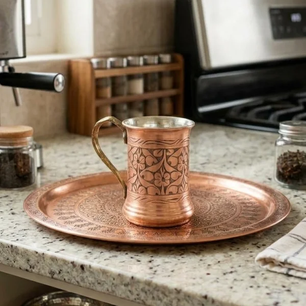 Bakır İşlemeli Bardak Model 1