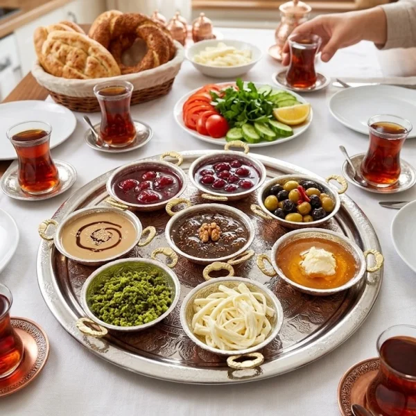 Bakır Kahvaltı Seti 8 Parça