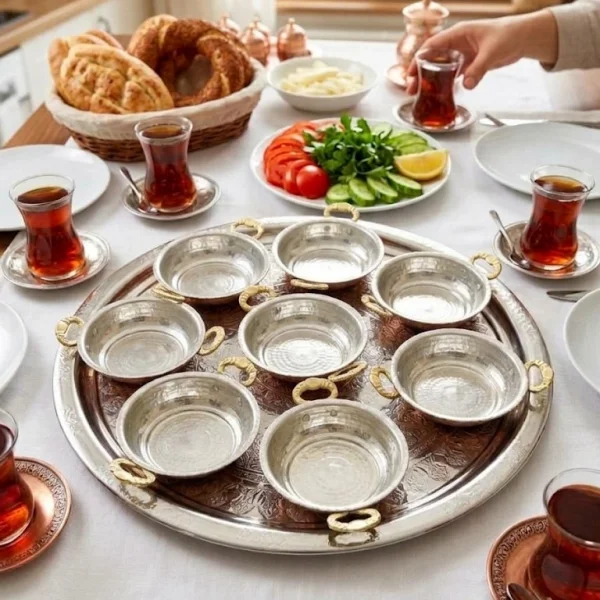 Bakır Kahvaltı Seti 8 Parça