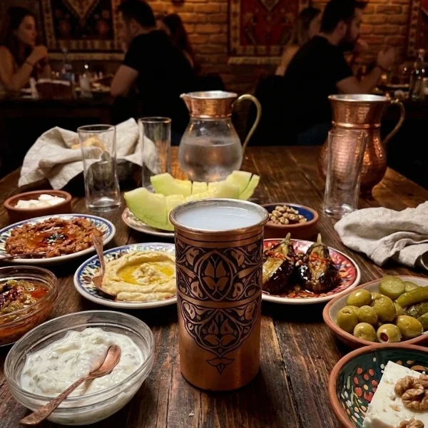 Bakır Rakı Bardağı Kırmızı Model 1