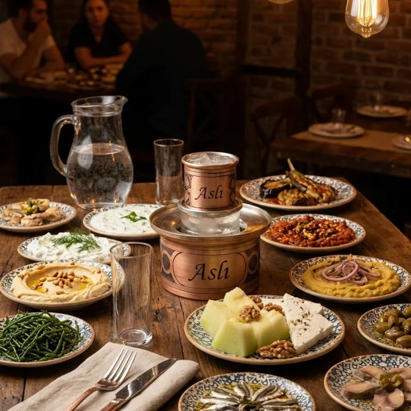 Bakır Rakı Bardağı Kırmızı Model 1