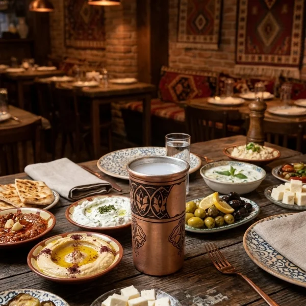 Bakır Rakı Bardağı Kırmızı Model 2