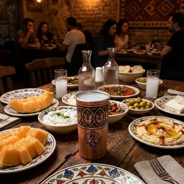 Bakır Rakı Bardağı Kırmızı Model 2