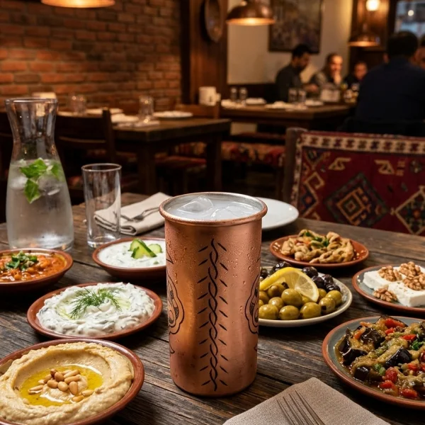 Bakır Rakı Bardağı Kırmızı Model 3
