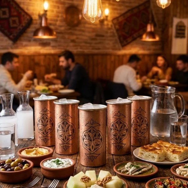Bakır Rakı Bardağı Kırmızı Model 3