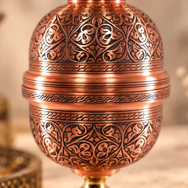 Bakır Tütsülük Şekerlik Dekor İşlemeli 35 cm