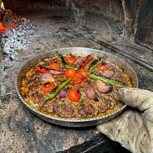 Bakır Tepsi Kırmızı 37 Cm