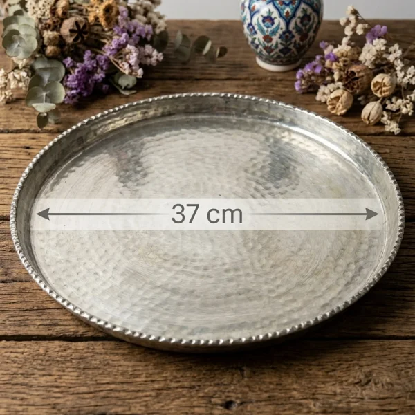 Bakır Tepsi Kırmızı 37 Cm