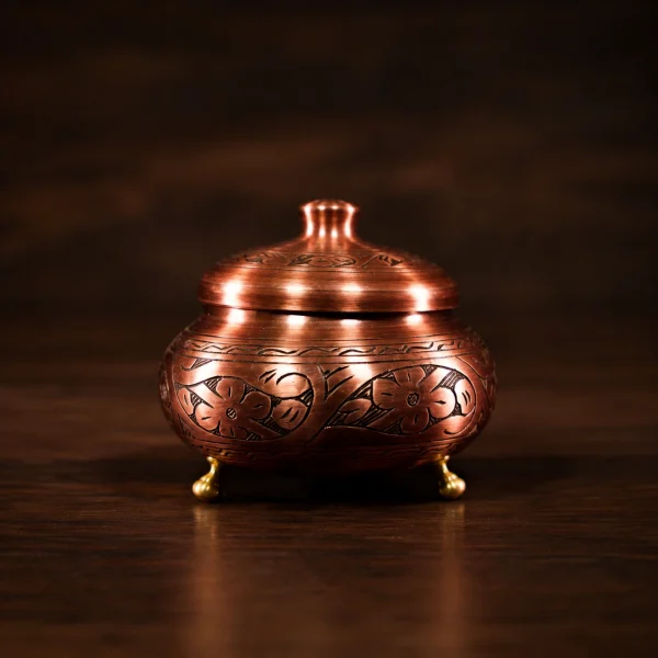 Bronz Bakır Şekerlik İşlemeli
