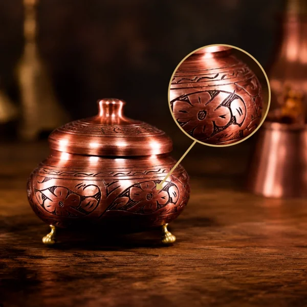 Bronz Bakır Şekerlik İşlemeli