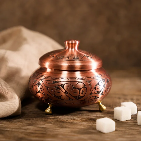Bronz Bakır Şekerlik İşlemeli