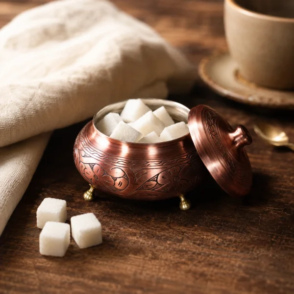 Bronz Bakır Şekerlik İşlemeli