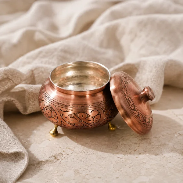 Bronz Bakır Şekerlik İşlemeli