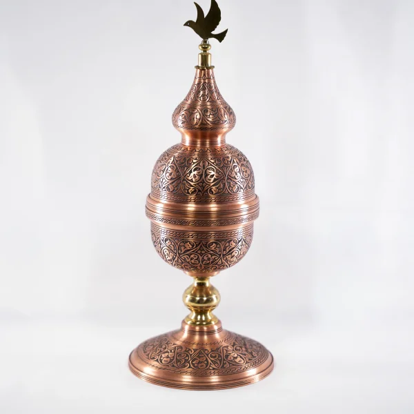 Bakır Şekerlik İşlemeli 35 cm