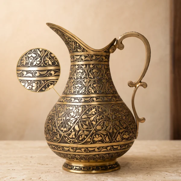 Sarı Bakır Sürahi Model 10
