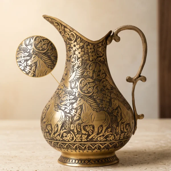 Sarı Bakır Sürahi Model 4
