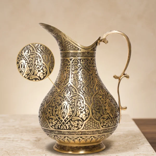 Sarı Bakır Sürahi Model 6