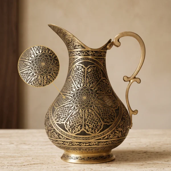Sarı Bakır Sürahi Model 9