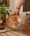 Bakır Hamam Tası - Bronz Boncuklu