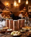 Bakır Rakı Bardağı Kırmızı Model 3